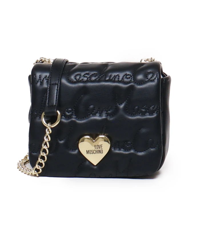 

Сумка через плечо из эко кожи с металлическим логотипом. Love Moschino, черный