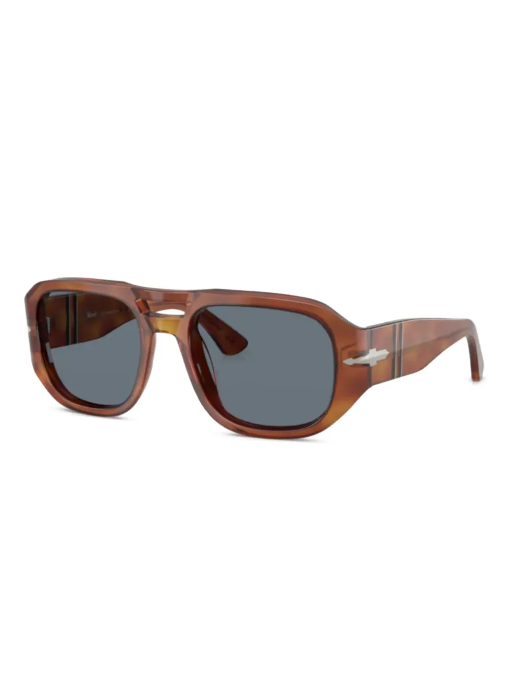 

Солнцезащитные очки в прямоугольной оправе с двойной перемычкой Persol, коричневый