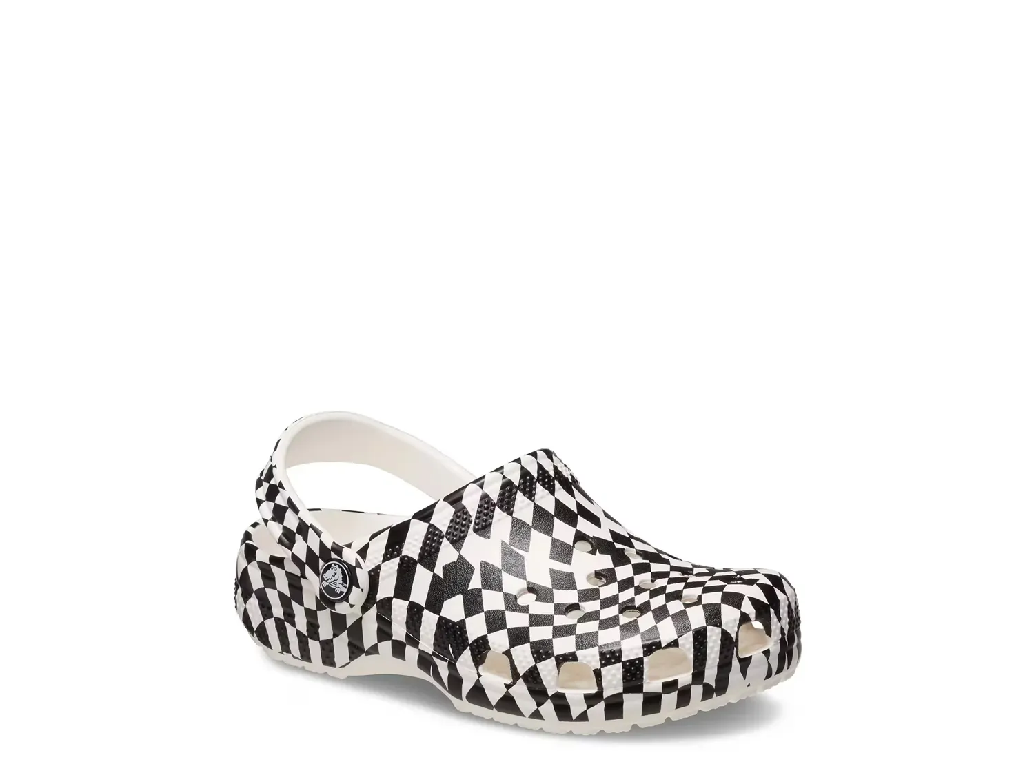 

Classic Warped Checker Clog - детские Crocs, White/Black