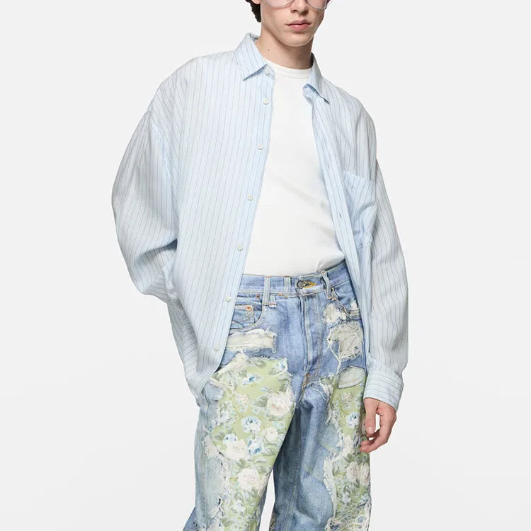 Рубашка Midsummer Capsule Collection SS26 Acne Studios синяя — фото 4