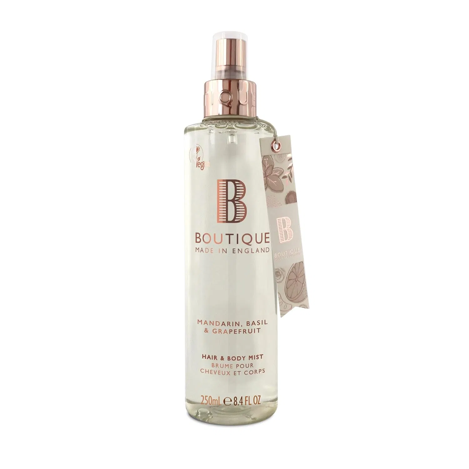 Спрей для волос и тела Boutique Mandarin, Basil & Grapefruit 250 мл Boutique Made In England