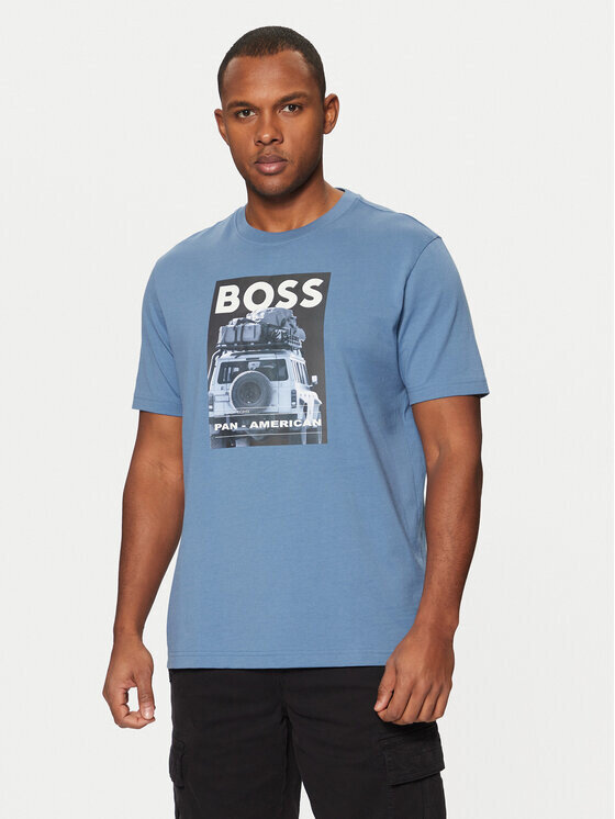 

Футболка стандартного кроя Boss, синий