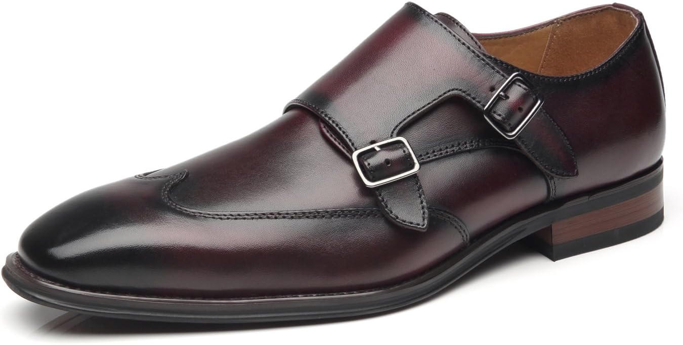 

Мужские слипоны La Milano с двойной пряжкой Monk Strap, с закрытым носком, из кожи, оксфорды, формальные, деловые, повседневные, удобные туфли для мужчин
