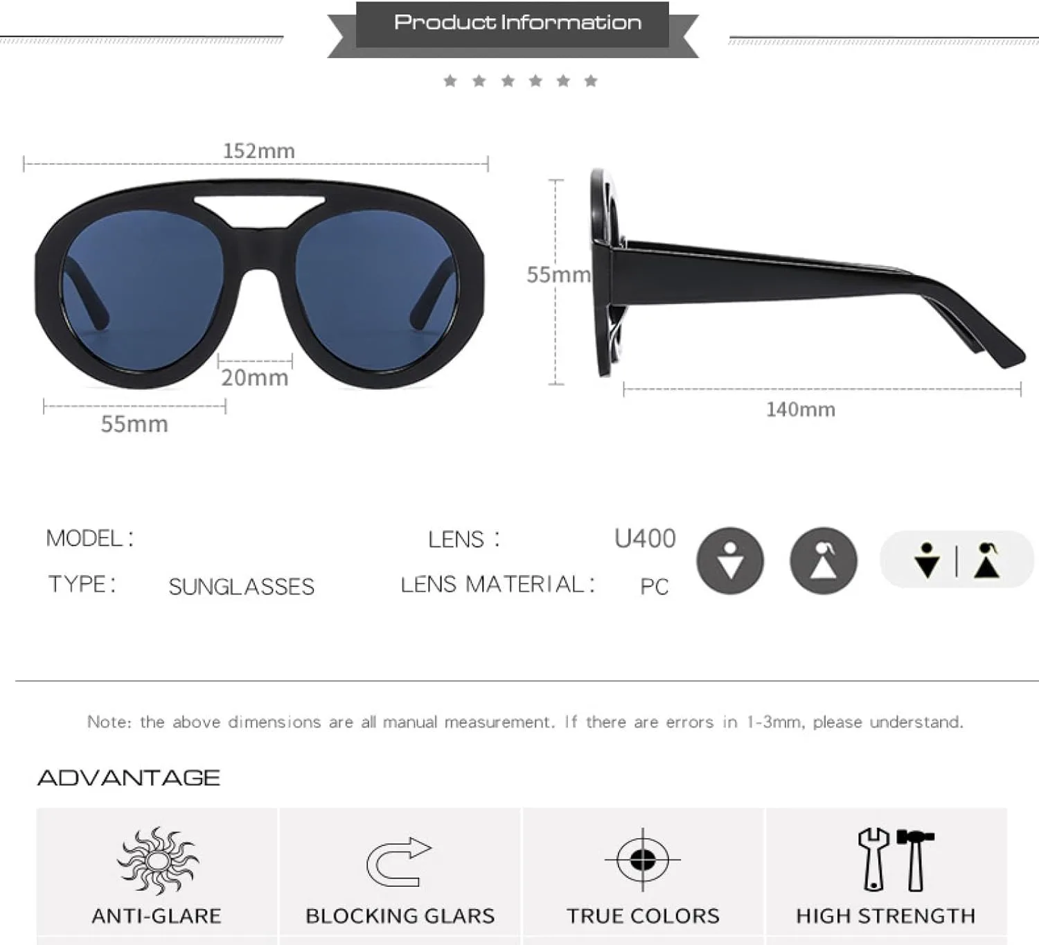 

Большие солнцезащитные очки с двойной перемычкой для женщин, классический панк, желтые очки-маска с защитой от УФ-излучения UV400 для мужчин VVTWSSW, C3white-black