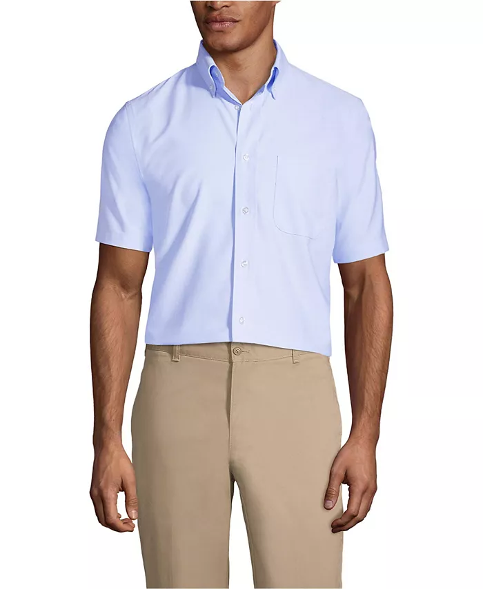 

Мужская рубашка с коротким рукавом Oxford Dress Shirt Lands' End, синий