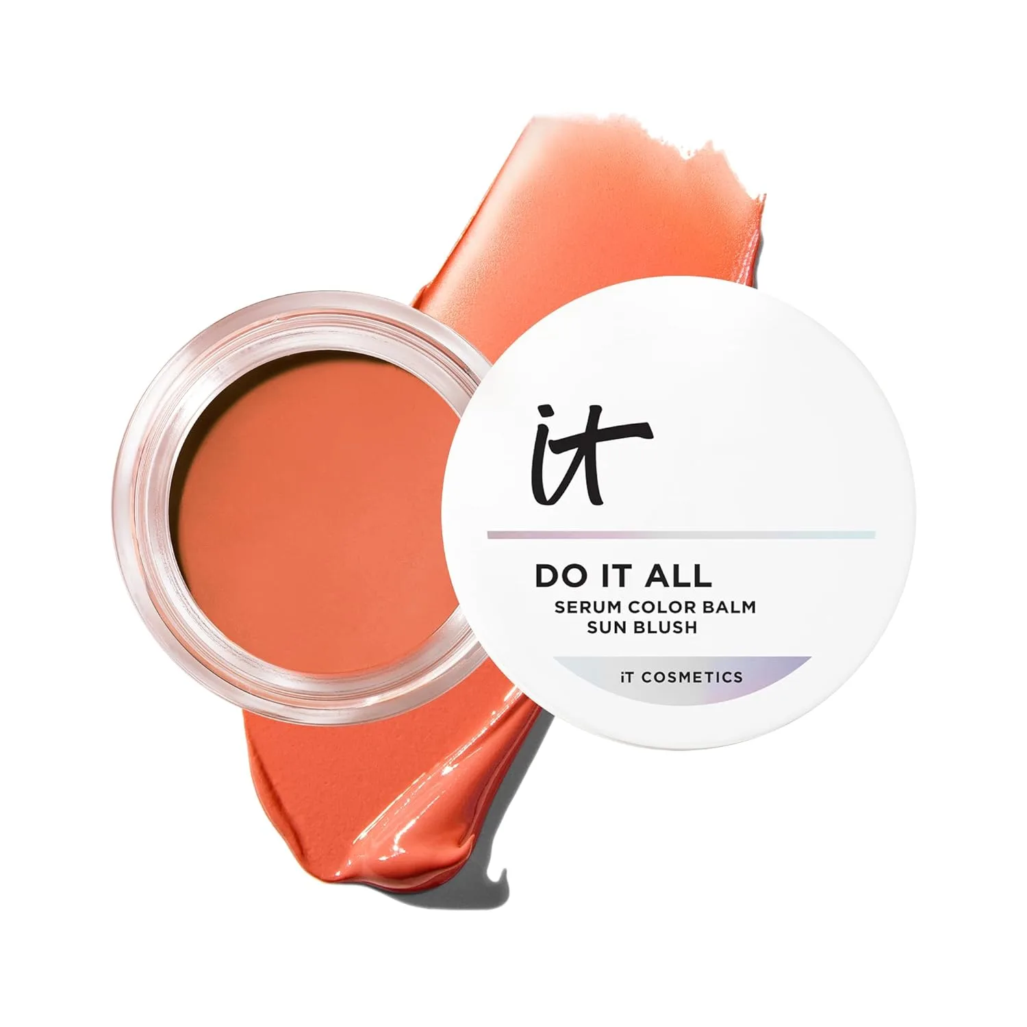 IT Cosmetics Do It All Serum Color Balm Sun Cream Blush & Bronzer, смешиваемый и наращиваемый, подтягивающий, моделирующий, универсальный цвет, 24-часовая гидратация, гиалуроновая кислота, пептиды и витамин E - 0.63 унции, Sun Warmth 30 (neutral...