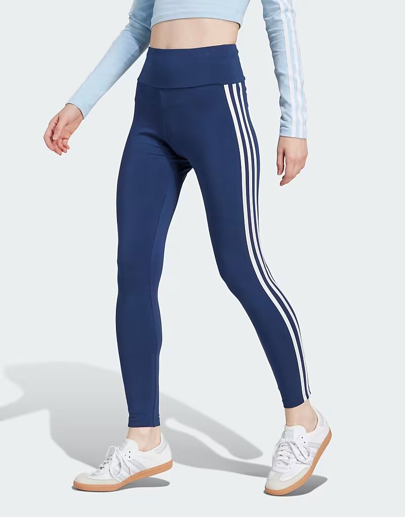

Леггинсы Adidas Originals с тремя полосками цвета ночной индиго
