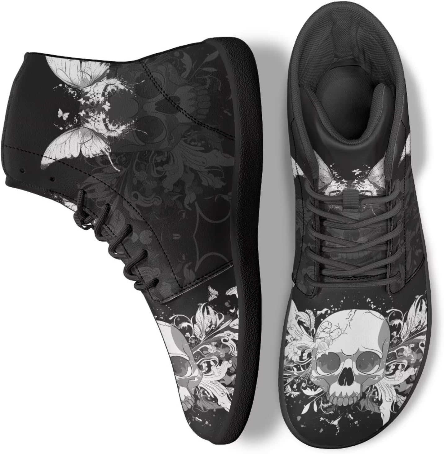 

Кроссовки-босоножки с высоким верхом Skull для работы, бега и ходьбы, противоскользящие, для женщин и мужчин Ecaestolph, черный