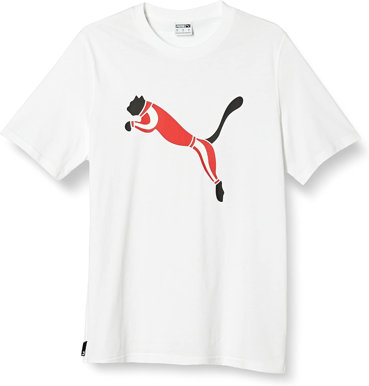 

Мужская повседневная футболка Puma 622511 с коротким рукавом и графическим принтом, размер S, с изображением культового кота, белый