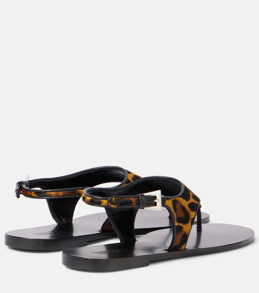 Сандалии Amalfi из телячьей шерсти с леопардовым принтом Paris Texas, Mustard Leopard — фото 2