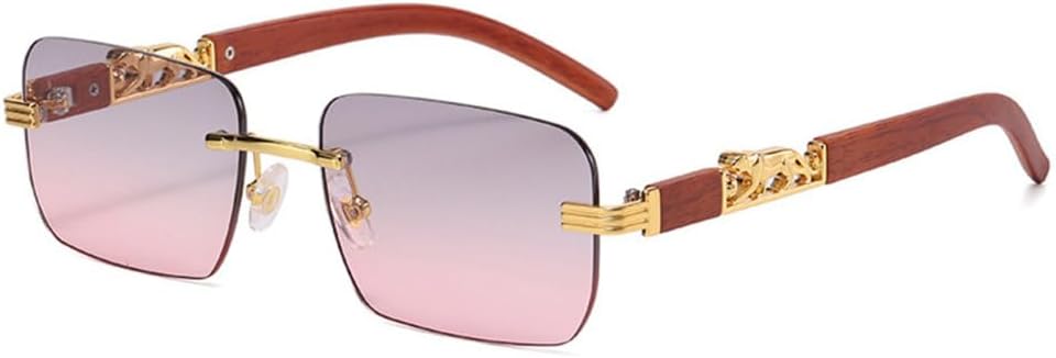 

Маленькие прямоугольные солнцезащитные очки без оправы для мужчин, роскошные солнцезащитные очки без оправы с леопардовым принтом для женщин, винтажные солнцезащитные очки LVTFCO, 5