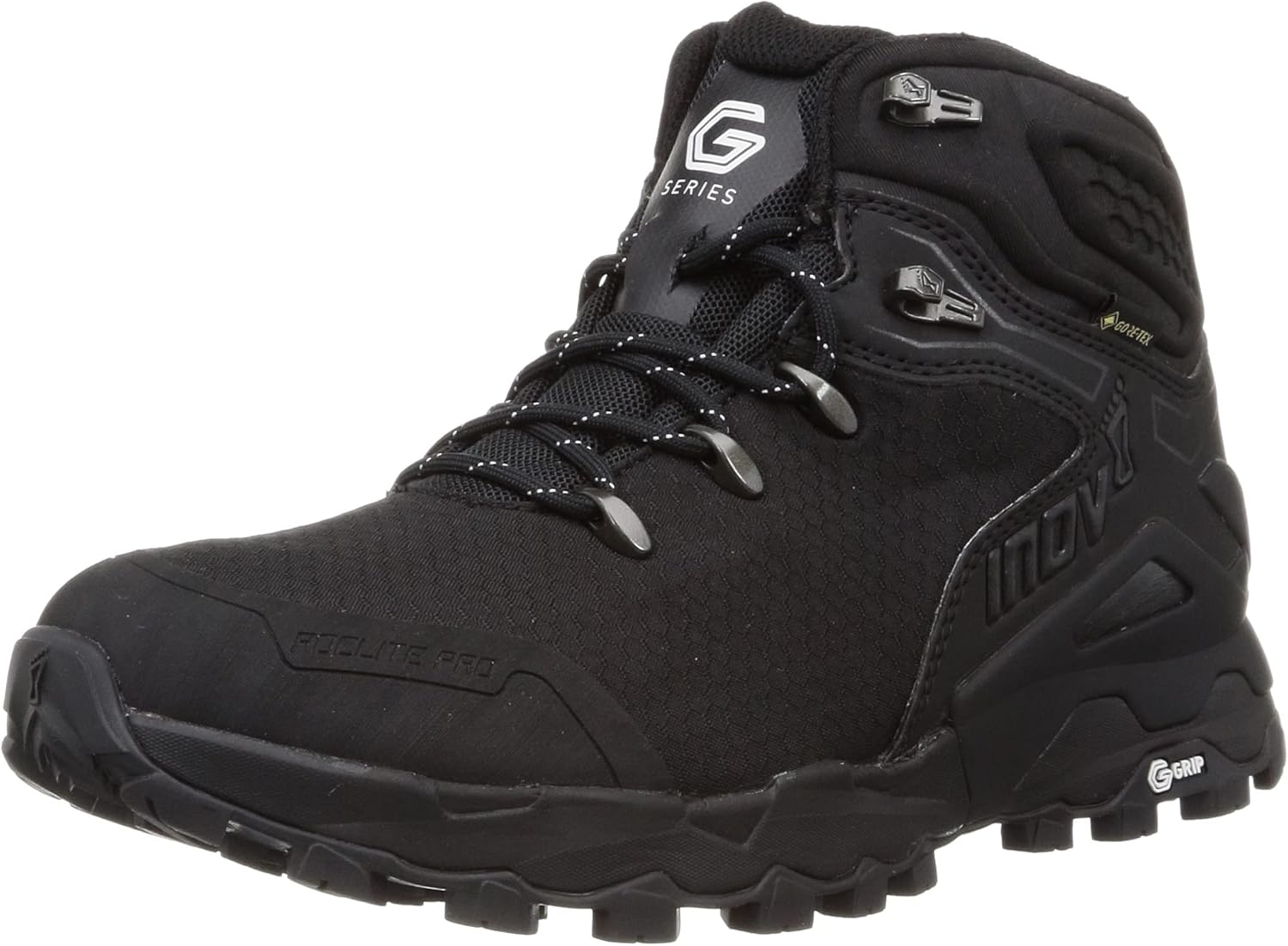 Мужские треккинговые ботинки Inov-8 Roclite Pro G 400 GTX V2 с амортизирующей пеной, удобные, прочные, водонепроницаемые, защитные, для походов на щиколотку INOV8, черный — фото 4