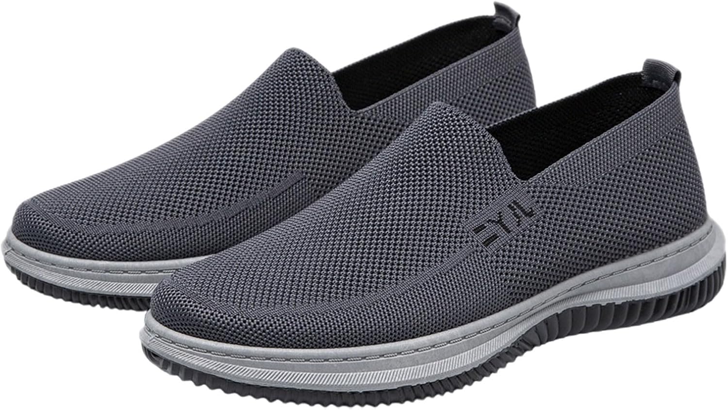 

Мужские слипоны дышащие лоферы с сеткой, легкие повседневные кроссовки низкие, бизнес-кроссовки с амортизацией, удобные, широкого размера, спортивная обувь Generic, серый