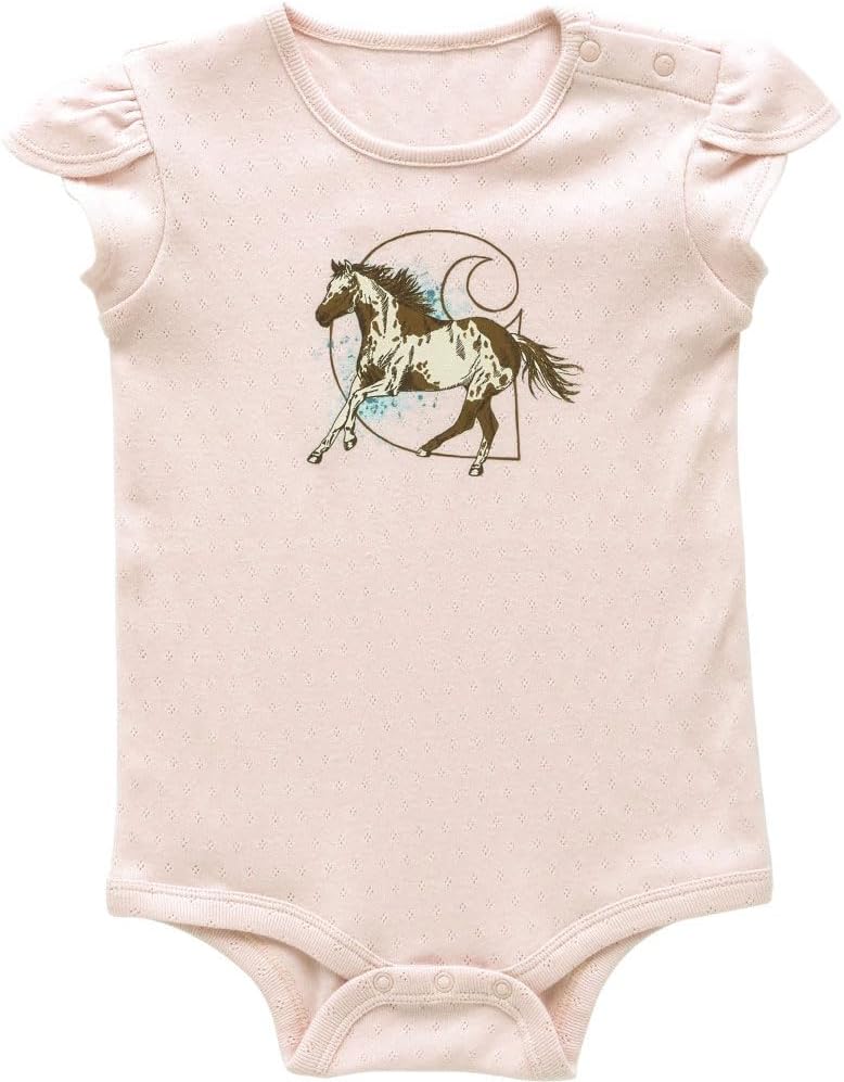 

Carhartt Kid's CA7103 футболка с коротким рукавом Horse Bodysuit - для девочек, Potpourri