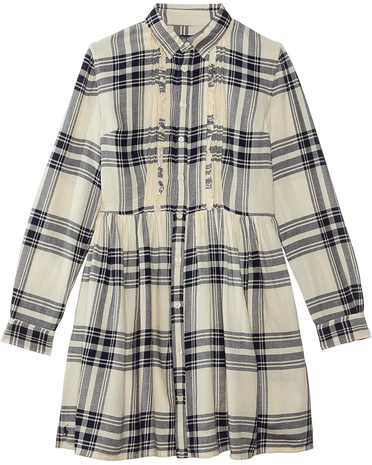 

Платье Polo Ralph Lauren Kids Plaid Cotton Twill Shirtdress, цвет 148 Cream/Navy