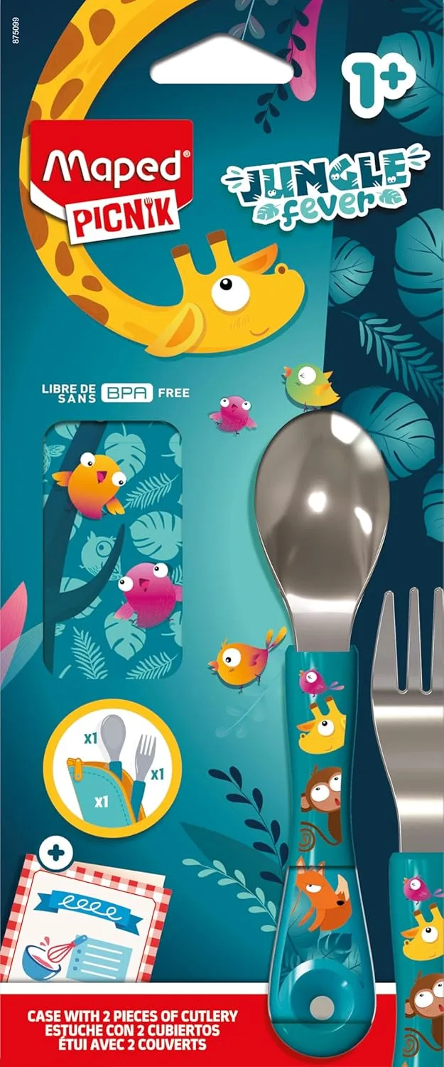Maped PICNIK - набор посуды Jungle Fever из 3 предметов, вилка и ложка, зеленый — фото 4