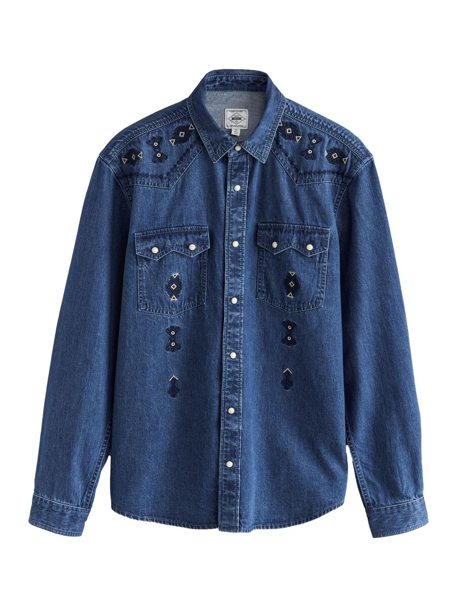 

Рубашка обычного кроя на пуговицах Next, цвет Navy/Blue denim
