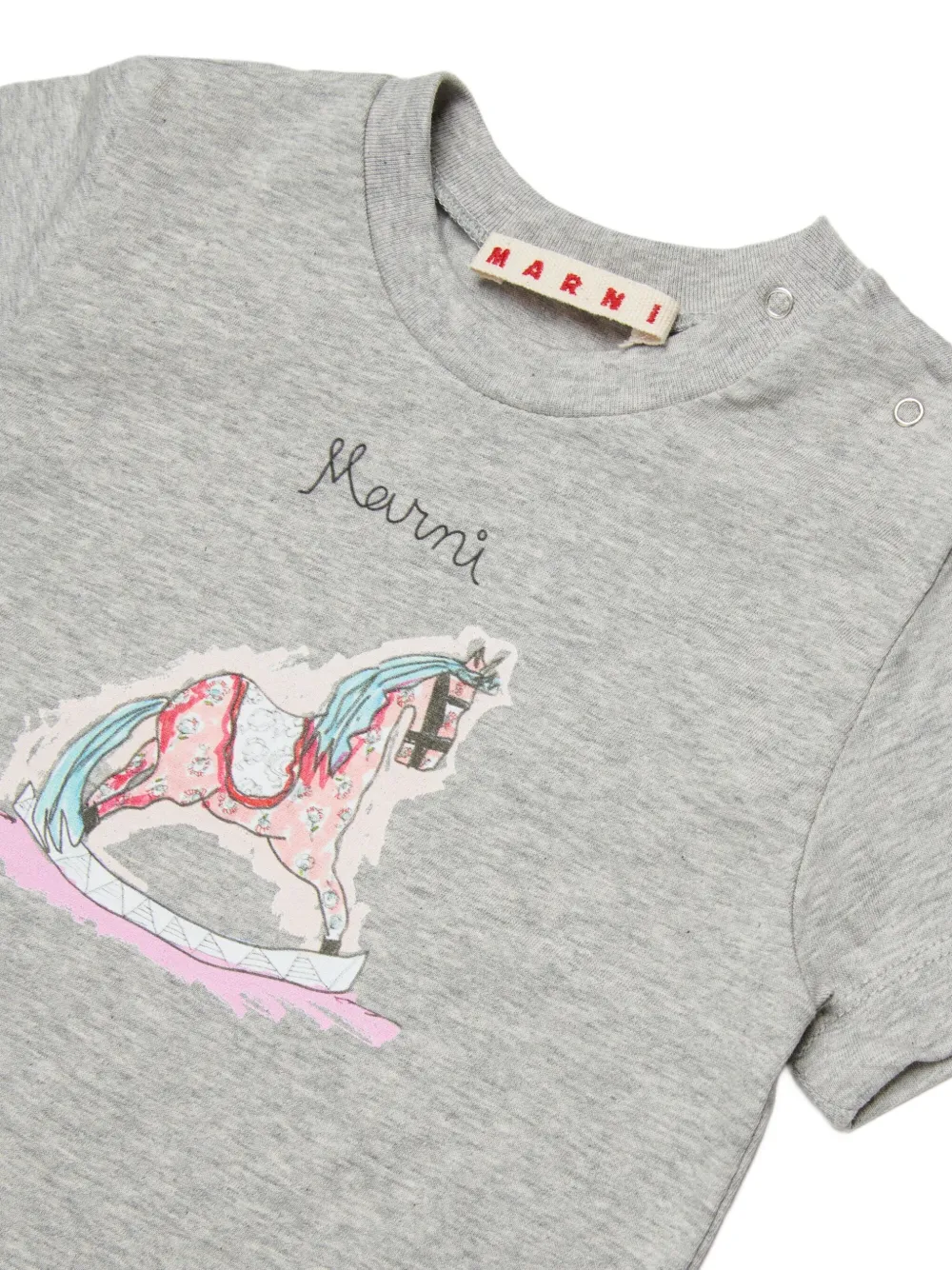 Футболка с принтом Marni Kids, серый — фото 3