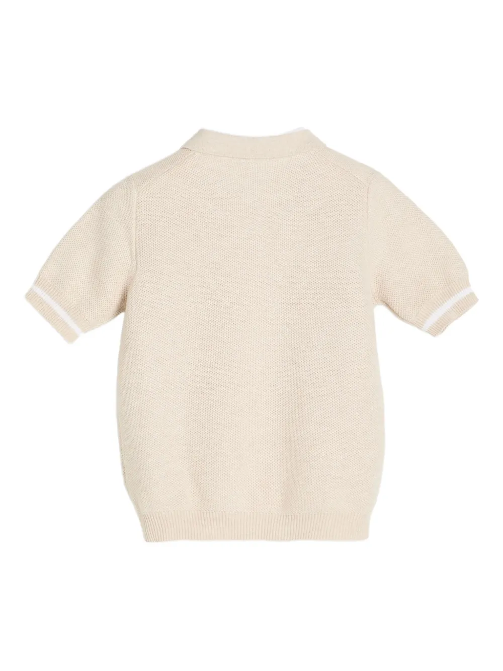 Рубашка поло с накладным карманом Brunello Cucinelli Kids, бежевый — фото 3
