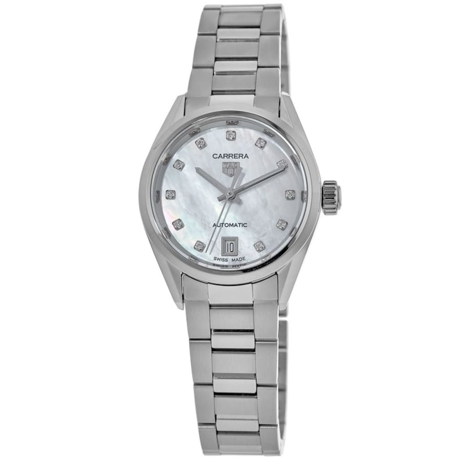 

Tag Heuer Carrera Автоматические женские часы с перламутровым бриллиантовым циферблатом из стали WBN2412.BA0621, цвет mother of pearl
