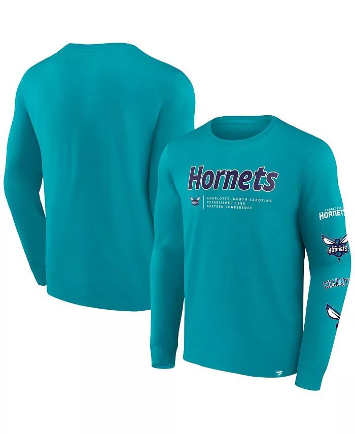 

Мужская футболка с длинным рукавом Charlotte Hornets Baseline цвета «бирюза» Fanatics