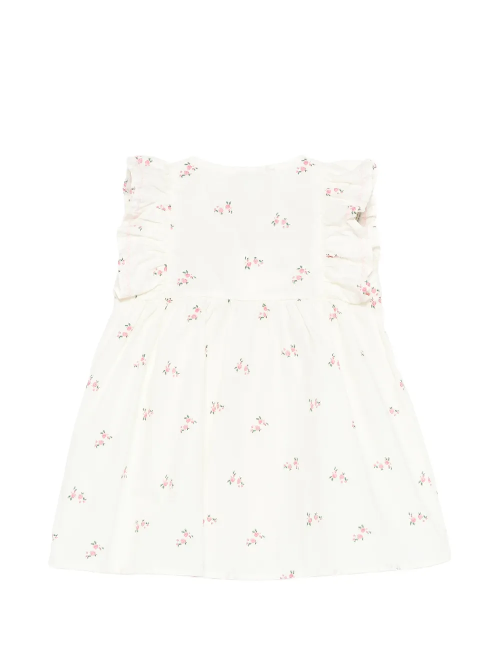 Комплект из платья с цветочным принтом и оборками на рукавах Petit Bateau, бежевый — фото 2