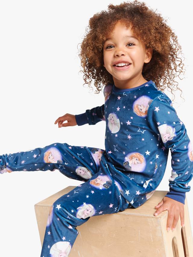 Детский пижамный комплект Disney Frozen из флиса Brand Threads, Blue/Multi — фото 4