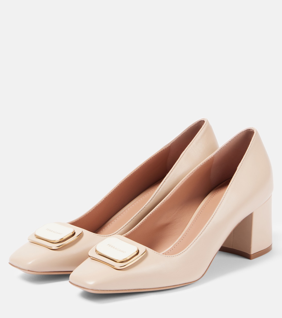 Туфли из кожи Vella Ferragamo, бежевый — фото 4