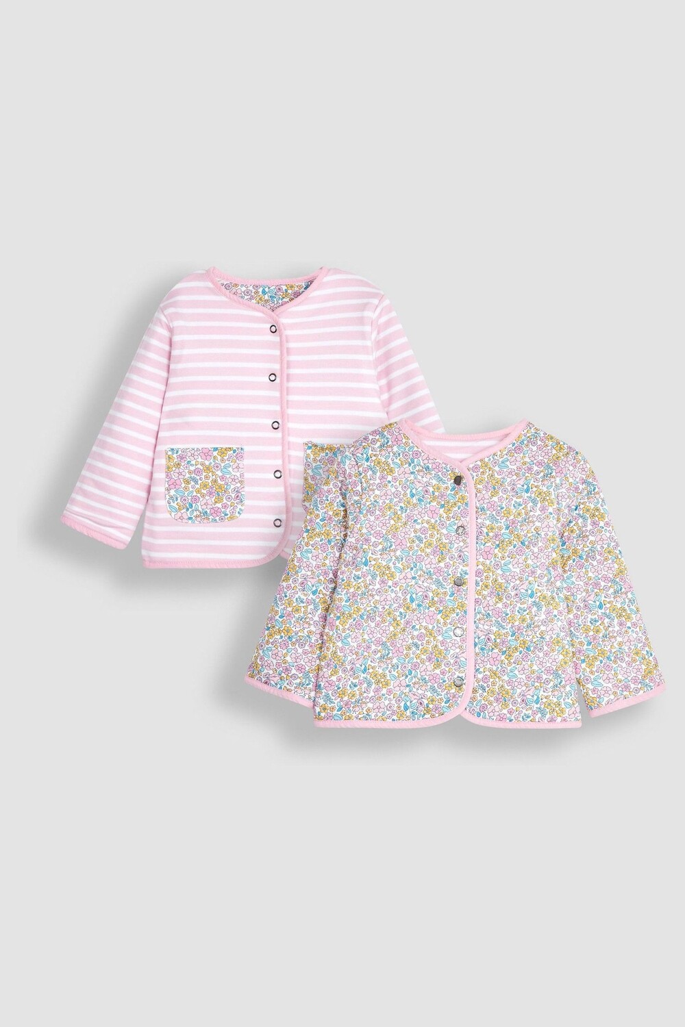 

Двусторонняя стеганая куртка с цветочным мотивом Jojo Maman Bébé, розовый