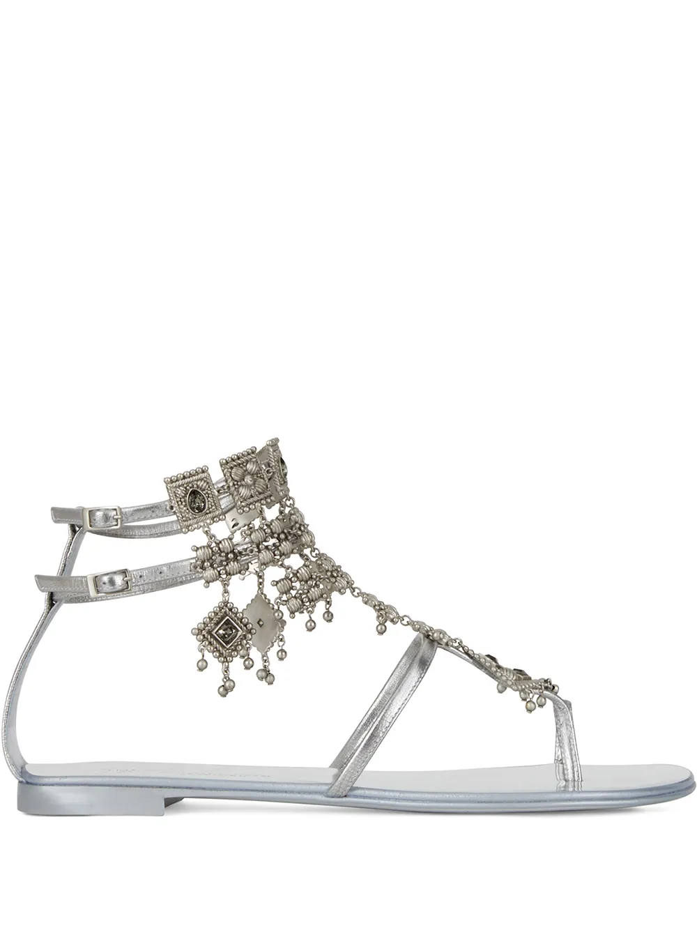 Сандалии Amira с подвесками Giuseppe Zanotti, серый