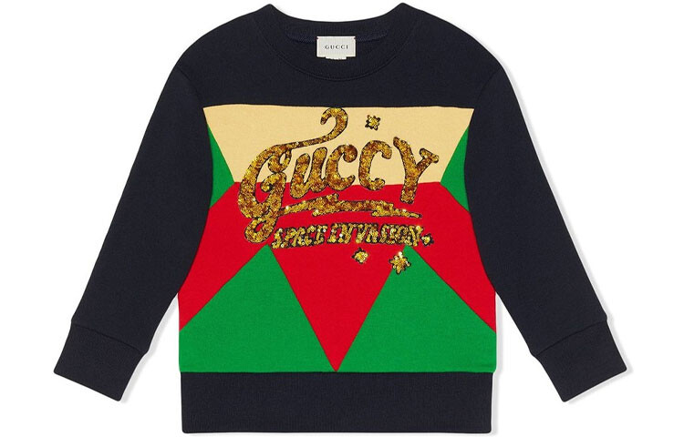 

Толстовка детская Gucci с принтом, черный / зеленый