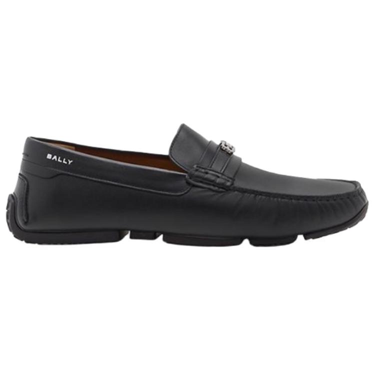 Bally Мужские повседневные кожаные туфли из телячьей кожи, черный — фото 3