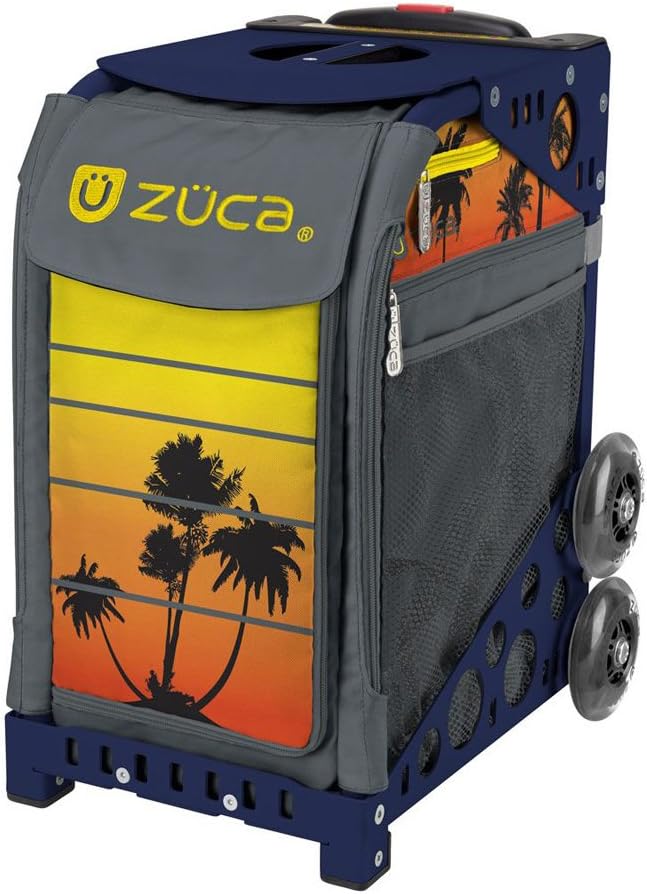 

Спортивная сумка Zuca Palm Island Tropical Sunset с темно-синей рамой и мигающими колесами