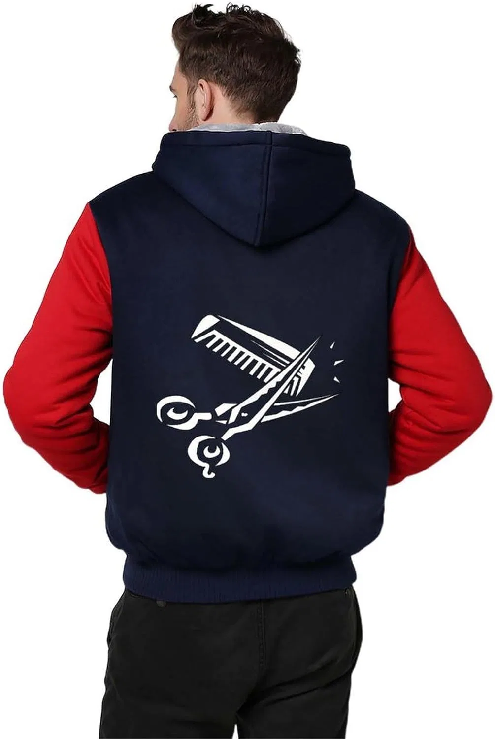 Толстовки Barber Stuff для мужчин, толстые, на молнии, флисовые, зимние теплые куртки — фото 2