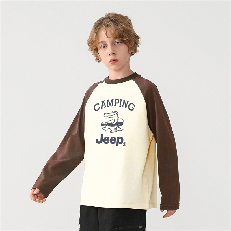 Футболка для начальной школы Jeep, бежево-коричневая — фото 4