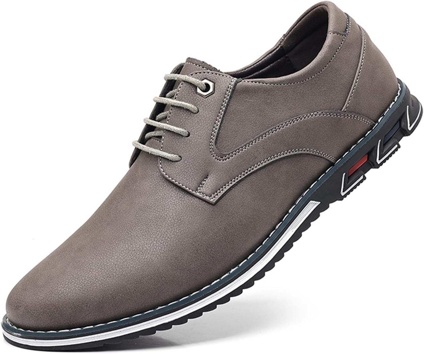 

Мужские оксфорды из кожи для торжественных случаев, гибкие, удобные, мягкие прогулочные, для бизнеса, работы, офиса, лоферы, повседневные дерби Crepuscute, серый