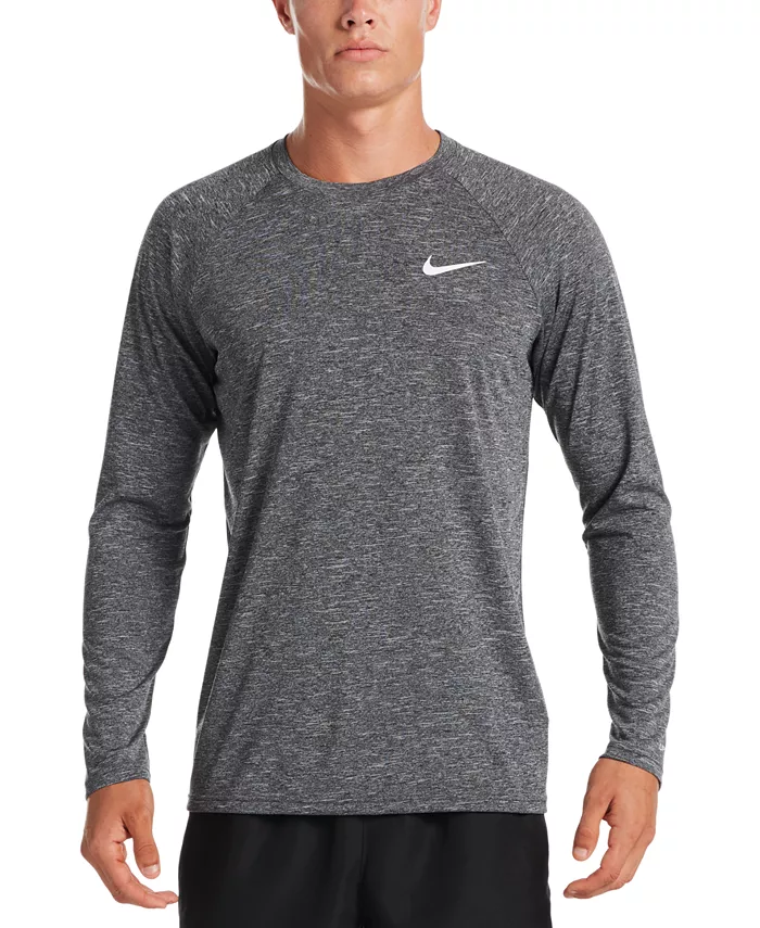 

Мужская футболка для плавания с длинным рукавом Heather Hydroguard Nike, черный