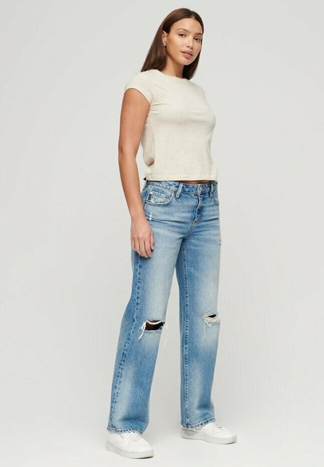 

Джинсы-бойфренды MID RISE WIDE LEG Superdry, Светло-синий