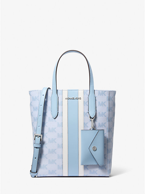 

Маленькая жаккардовая сумка-тоут Vincent с логотипом и чехлом для карт Michael Kors, синий