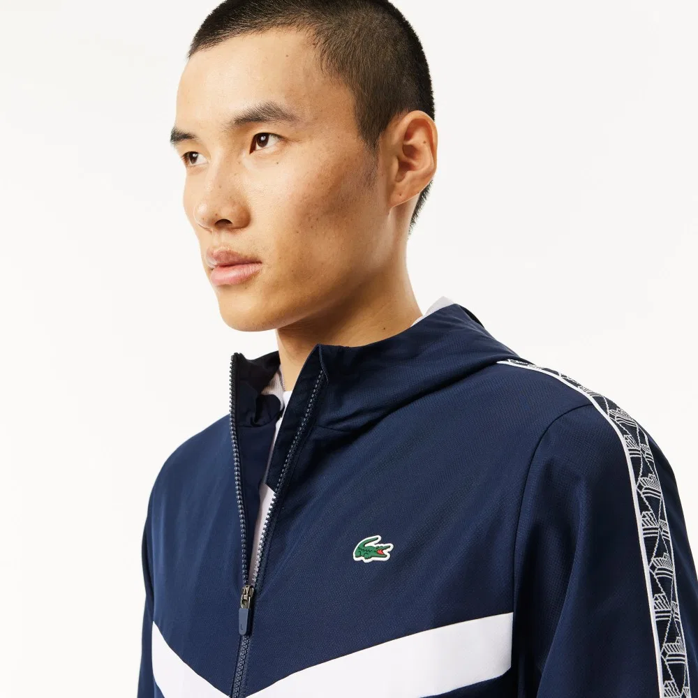 Мужская ветровка с монограммой тёмно-синяя от Lacoste — фото 2