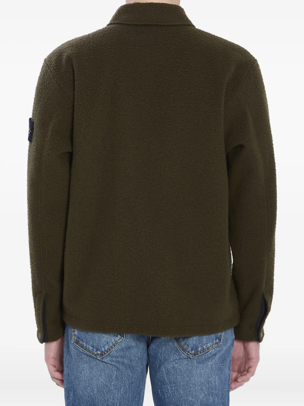 Рубашка из смеси вирджинской шерсти Stone Island, зеленый — фото 4