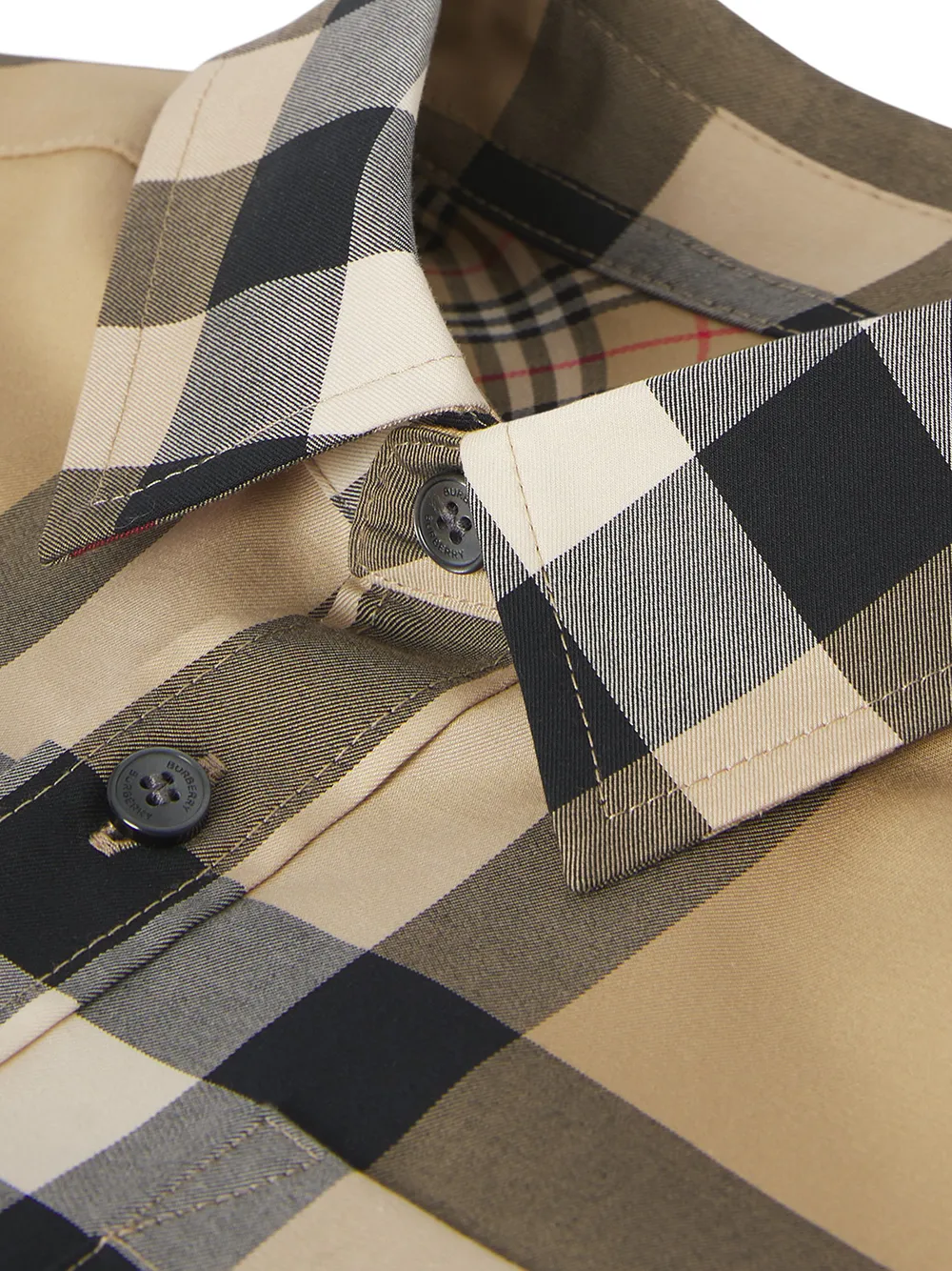 Рубашка в клетку Vintage Check BURBERRY KIDS, нейтральный — фото 4