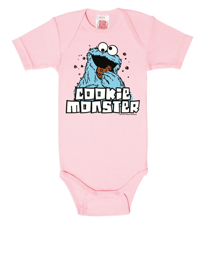 

Logoshirt Детский боди «Улица Сезам» - «Печеньковый монстр» - розовый принт