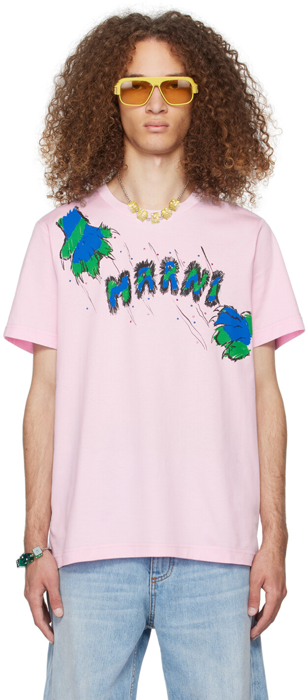 

Эксклюзивная розовая футболка SSENSE Marni