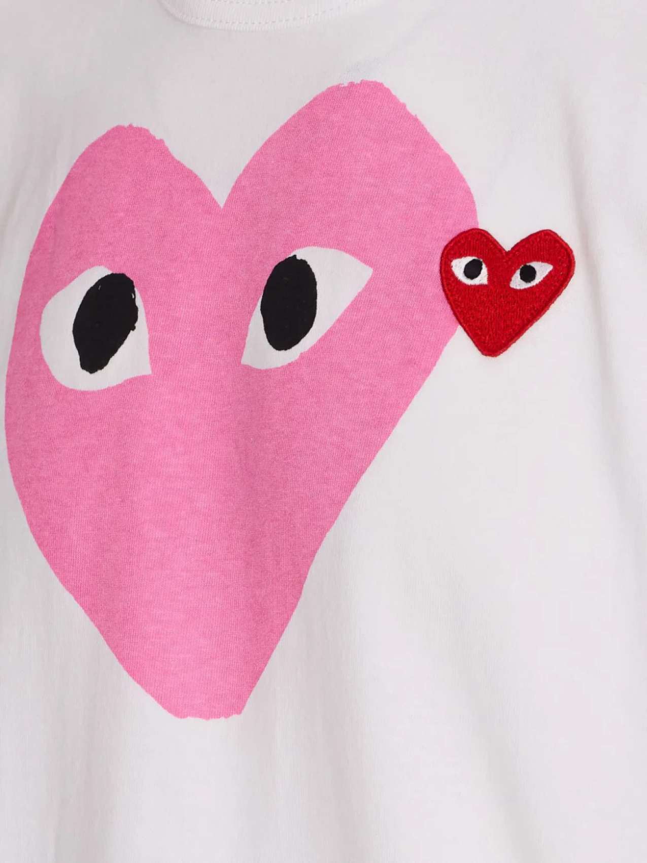 Футболка из хлопка с принтом в виде сердца Comme Des Garçons Play, белый — фото 3