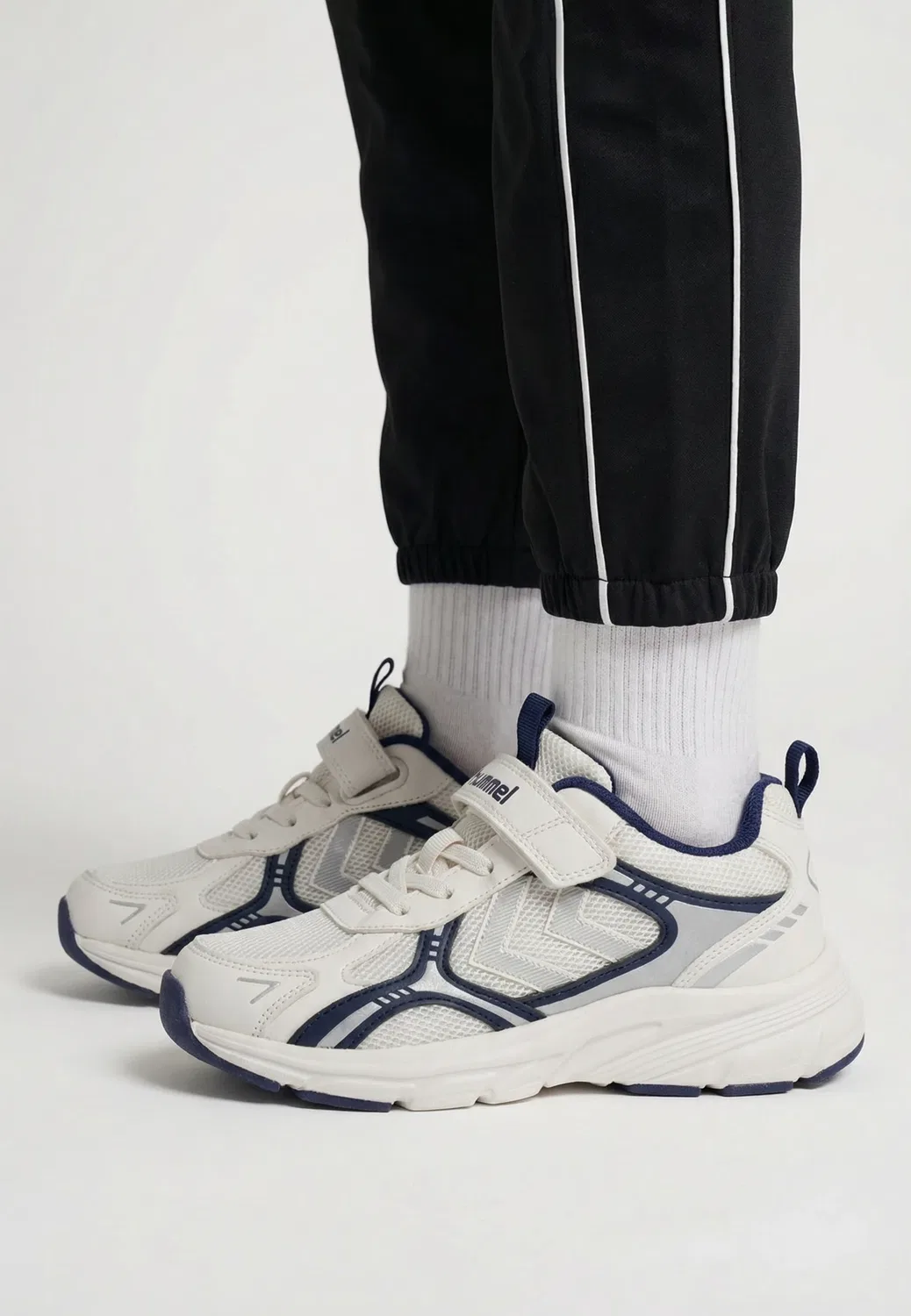 Кроссовки детские на липучке, Hummel, бело-синий