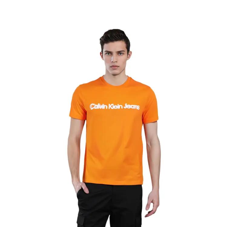 Футболка мужская оранжевая Calvin Klein, оранжевый — фото 3