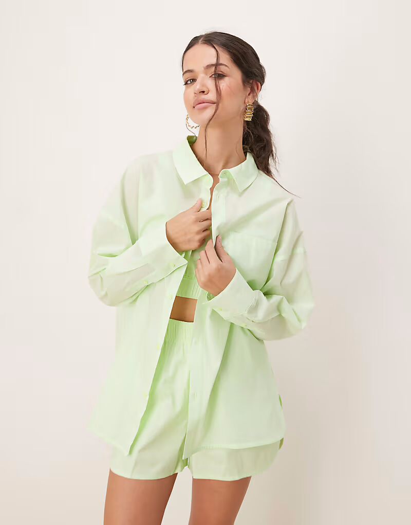 

Рубашка Nike Chill Poplin свободного кроя цвета лайм