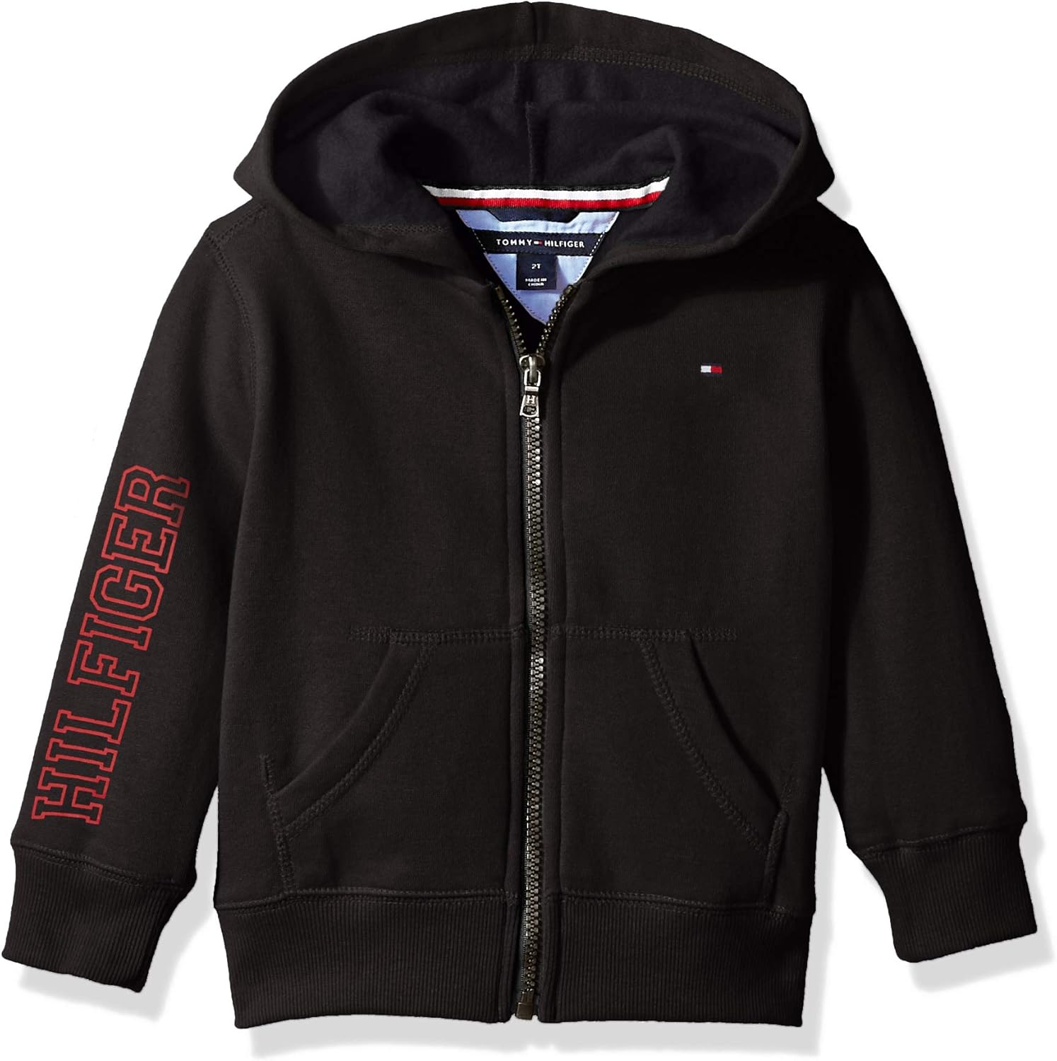 

Толстовка с длинными рукавами и матовым логотипом для мальчиков Tommy Hilfiger на молнии, Colorblock Black