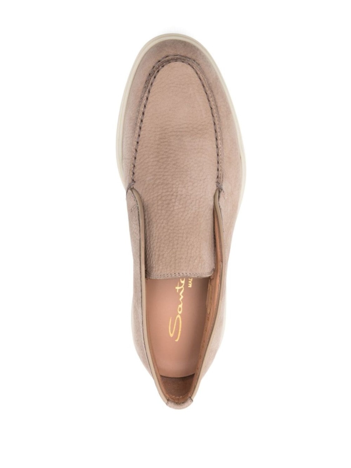 Santoni мокасины из шагреневой замши, коричневый — фото 4